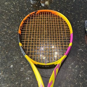 Brand new Babolat Pure Aero Rafa new strings 56 Tension size 3